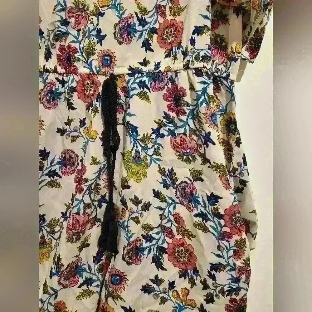 Blue Rain Floral Cold Shoulder Boho Lightweight Romper